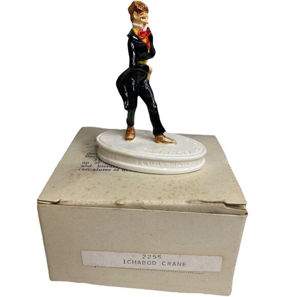 Sebastian Miniatures 2255 Ichabod Crane Figurine Signed Vintage with Box - Picture 2 of 6